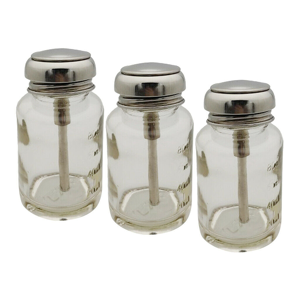 Sharplace 3pcs Empty Pump Dispenser Bottle to Remove Nail Polish