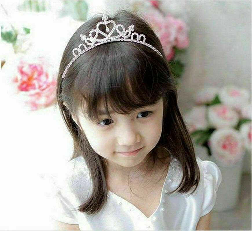 Girl Kids Bridal Bridemaid Princess Crystal bling Hair Crown Head band Tiara UK