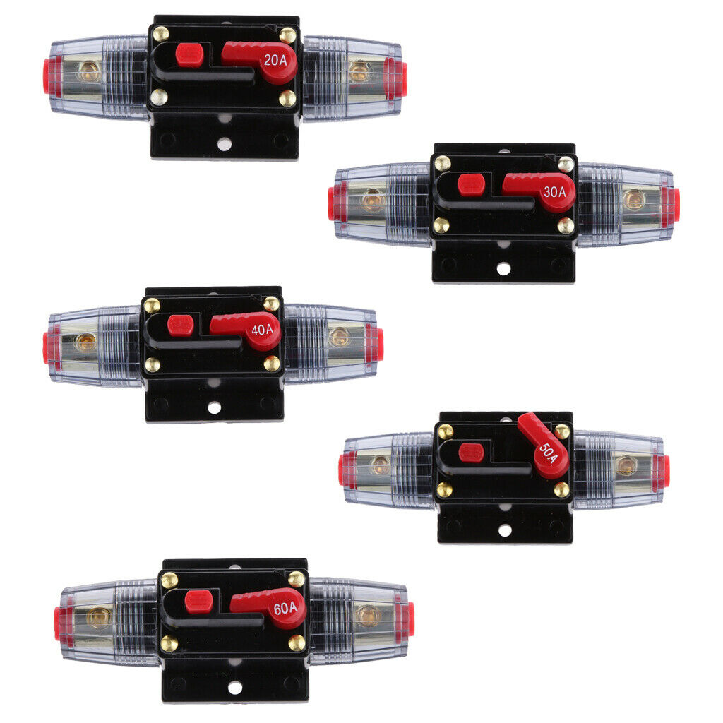 12V-24V Boat Inline Circuit Breaker 30A Manual Reset Car Audio Circuit Fuse