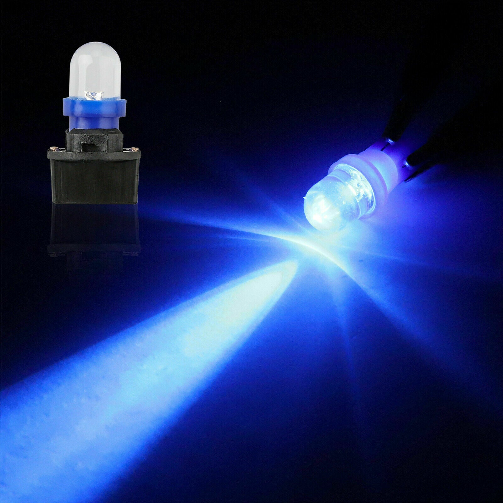 10x Blue T10 194 LED Bulbs for Instrument Gauge Cluster Dash Light W/ Sockets