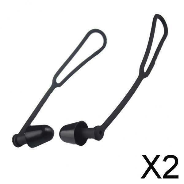 2X Silicone Gel Anti-lost Swimming Earplugs with Cord for Adults Kids  Black