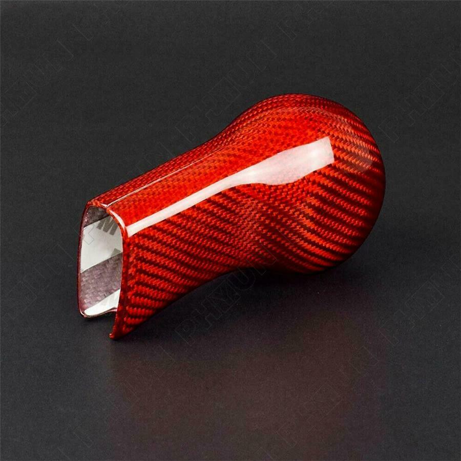 Red Carbon Fiber Gear Shift Knob Head Cover Trim For Chevrolet Camaro 2010-2015