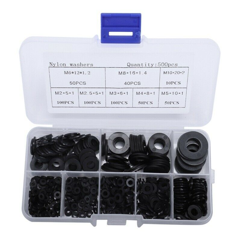 M2-M10 Nylon Plastic Gasket Washer Washer Insulation Flat Washer 500Pcs