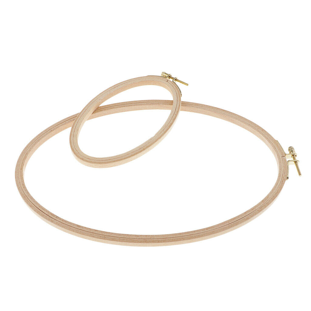 2 Pack Wooden Cross Stitch Hoop Ring Sewing Craft Embroidery 275mm 137mm