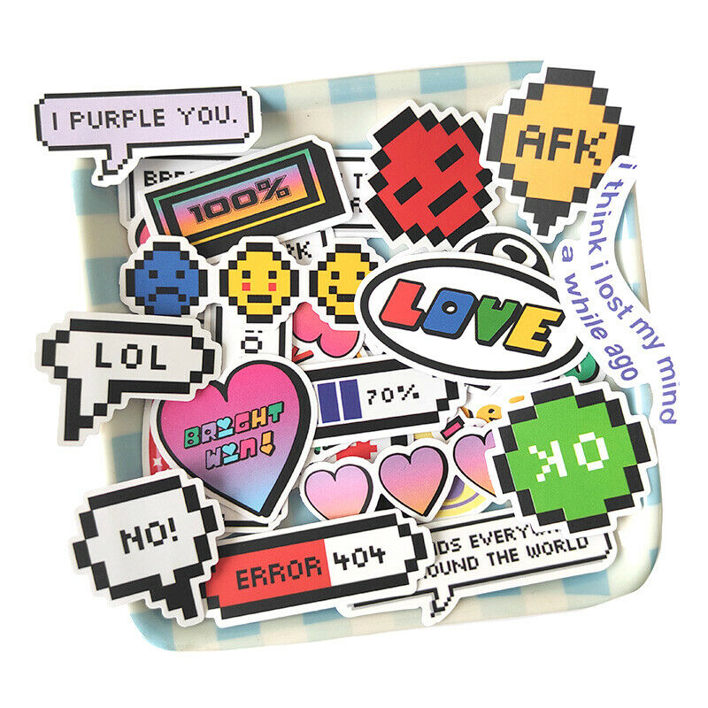 32x Collage Mosaic Pixel Ifoundyou Love Phone Case Epoxy Scrapbooking Stickers