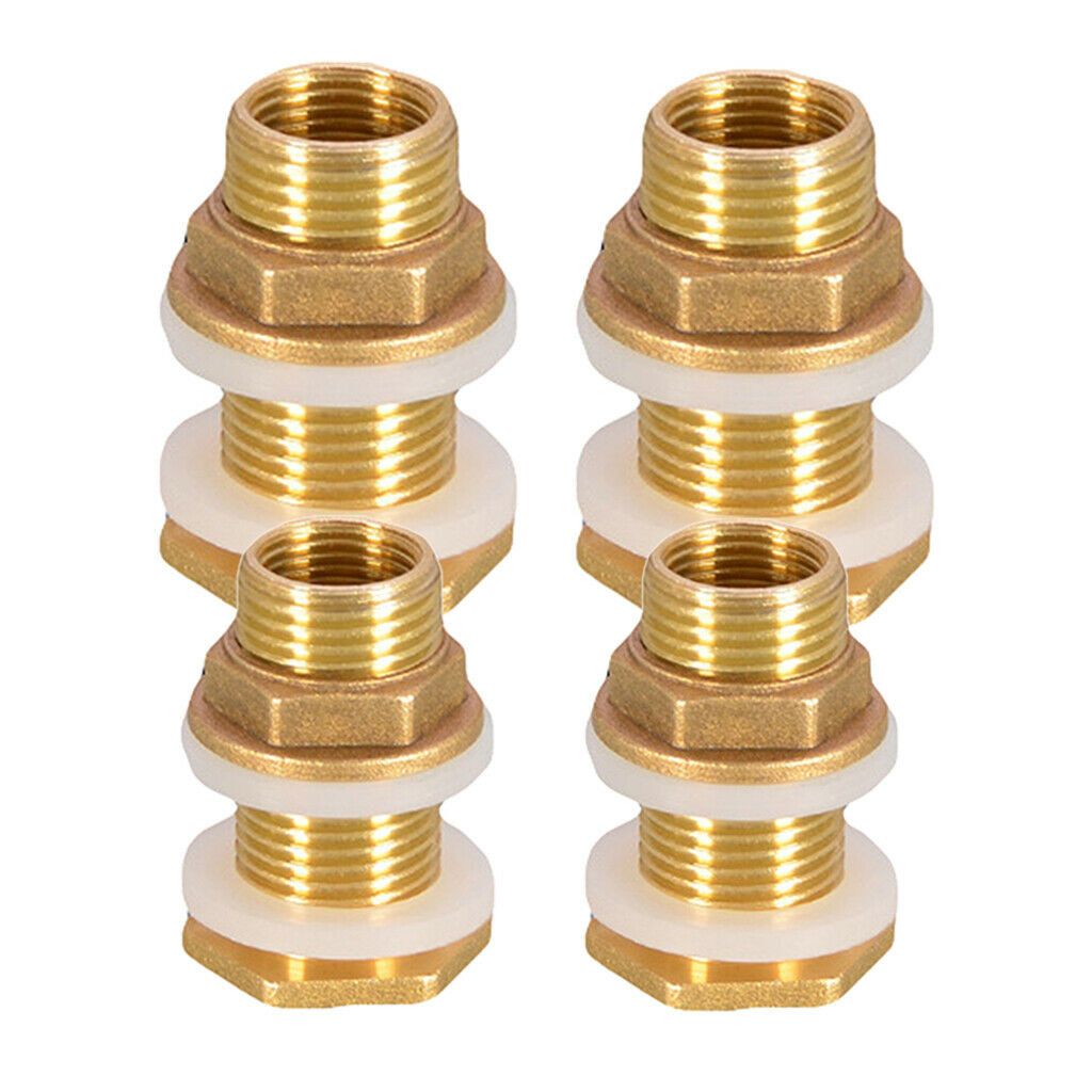 4pcs Solid Brass Water Tank Connector Leak-proof Firm Connect DN15 DN20