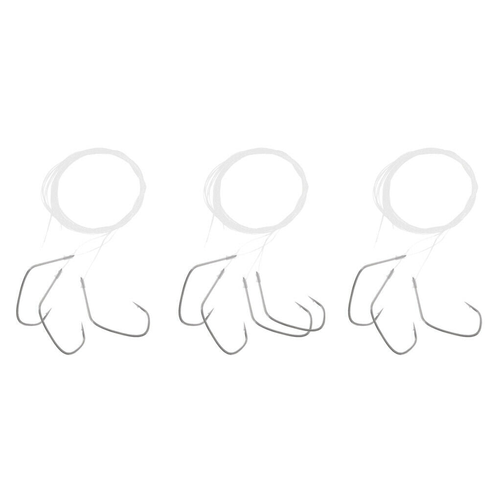 3 Set Fishing Wire Leader with Single Hooks (10pcs Fishing Hooks)