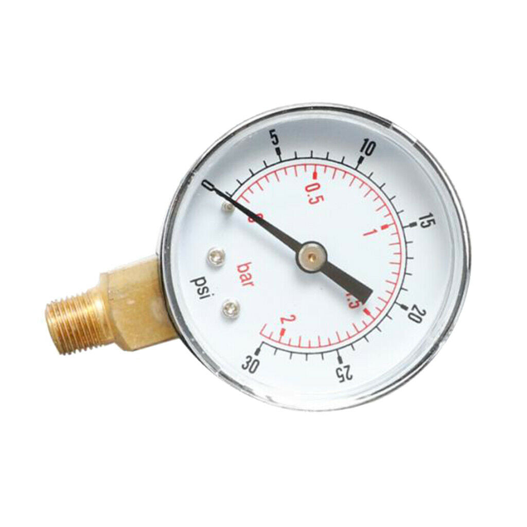 0-30PSi,0-2Bar Pressure Gauge for Air, Oil, Water- Hydraulic Pressure Gauge, BSP