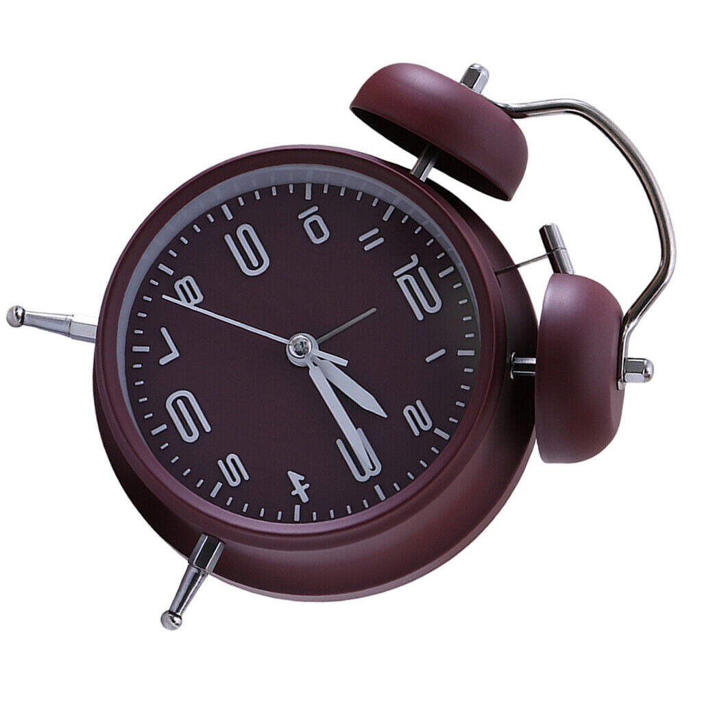 2pcs Keywind Bell Alarm Clock Matte Metal Surface Height Gloss Glass Shell
