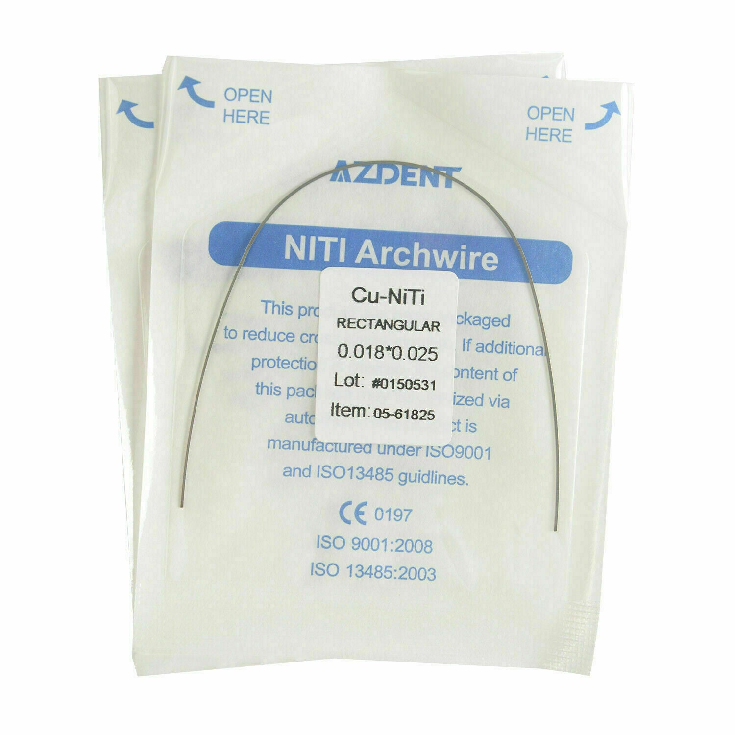 20 packs Orthodontic Arch Wires Rectangular Copper NiTi RECTANGULAR 0.018*0.025