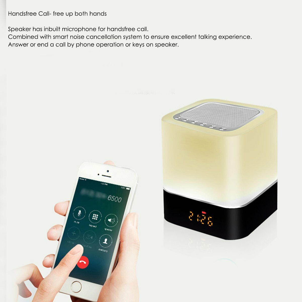 LED Handfree HIFI Speaker Music Smart Touch & Night Light Desk Lamp Alarm Clock
