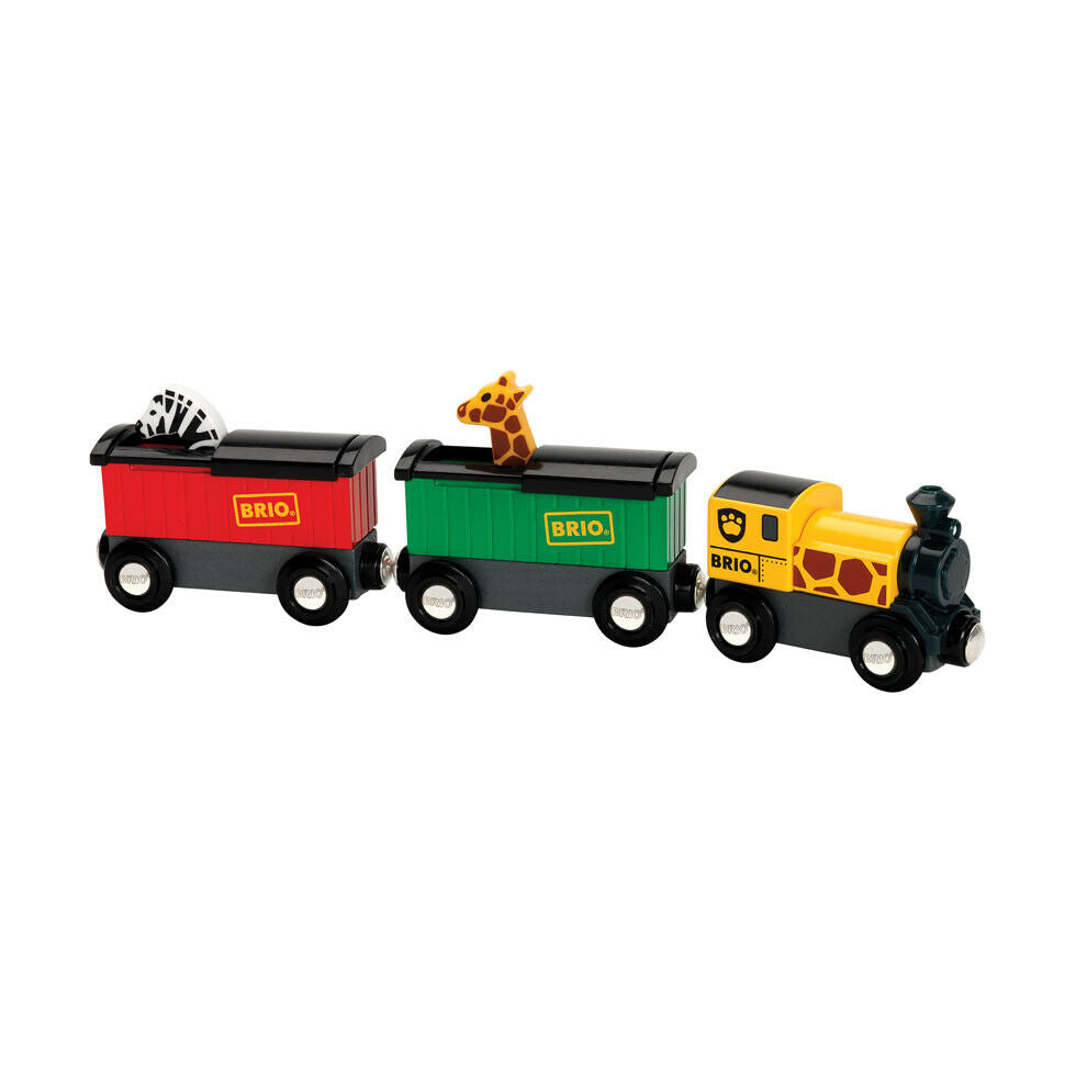 33722 BRIO Safari Train Wooden Plastic 3 Carriage Railway Trains Age 3 years+