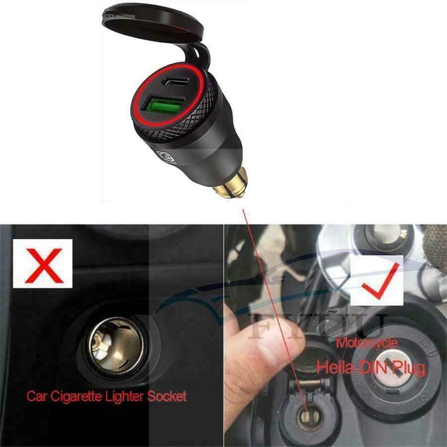 QC3.0 USB Type C PD Fast Charger Power Adapter Hella DIN Plug Socket For BMW