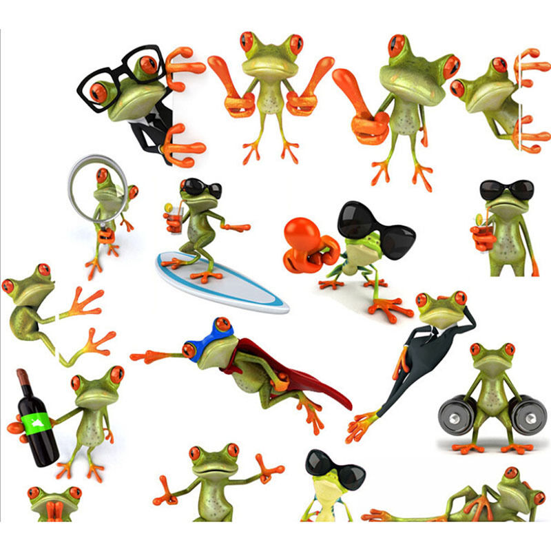 Funny Frogs Car Styling Stickers Animal Stickers for All Cars Pattern Rand.l8