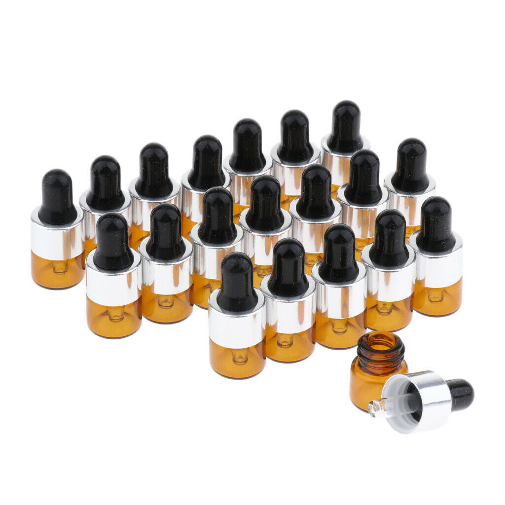 20Pcs Glass Empty Essential Oil Dropper Bottle Perfume Vials Container Pipette