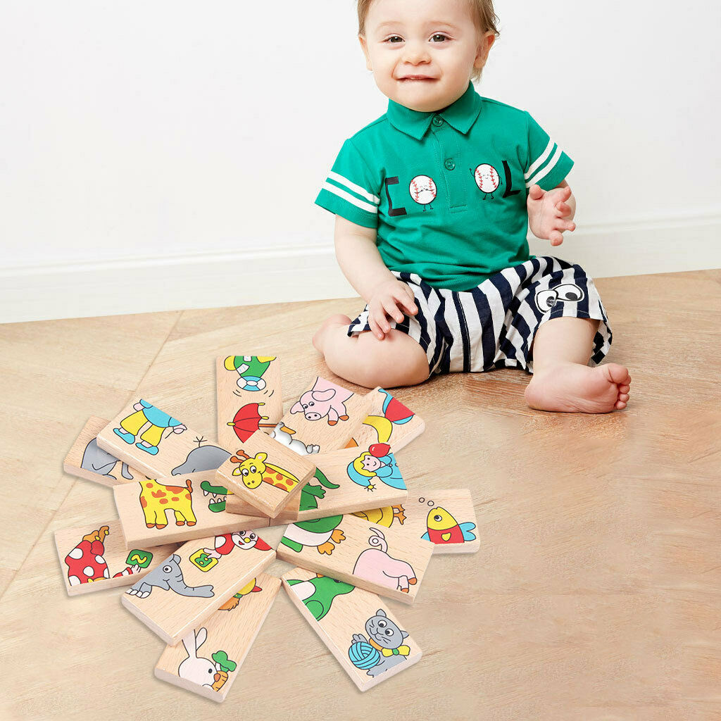 Domino Animal Puzzles 15 Pieces Set for Children 1 2 3 4 6 Years Old Child