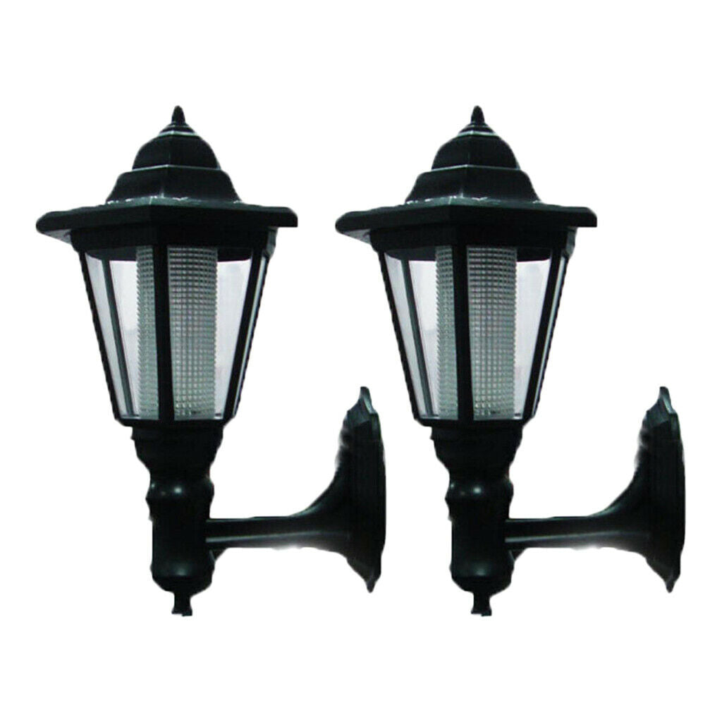 2 Pieces Power LED Light Retro Waterproof Automatic Patio Lamp Warm White