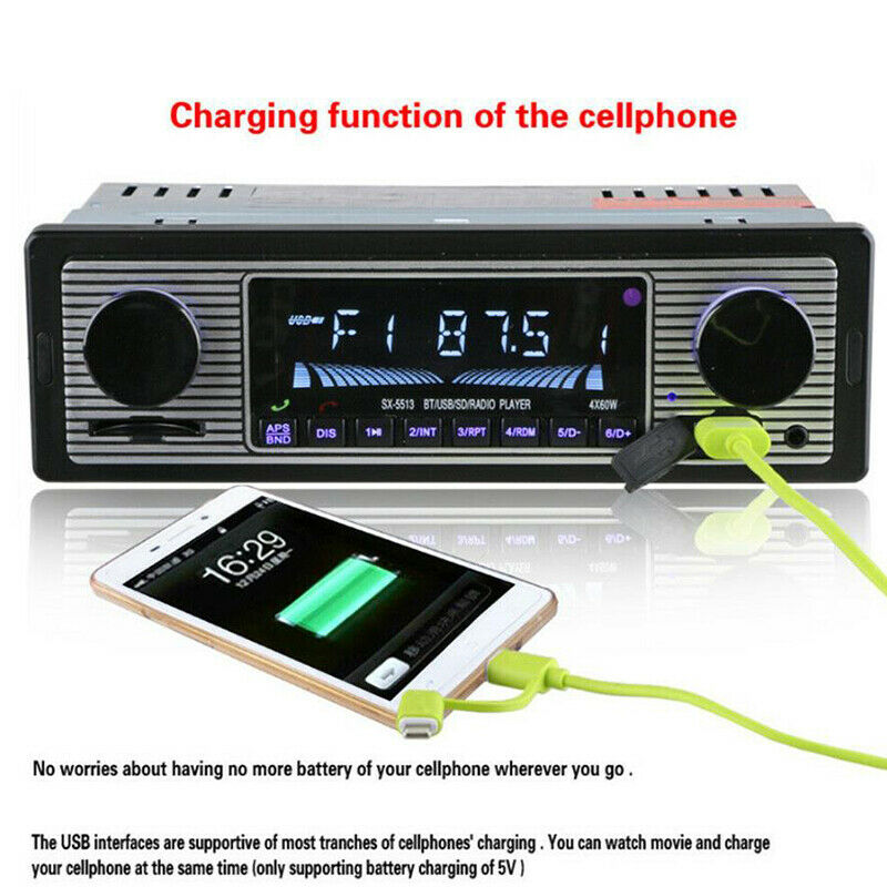Bluetooth Retro Car Radio MP3 Player Stereo USB AUX Classic Car Stereo-AudioBDA