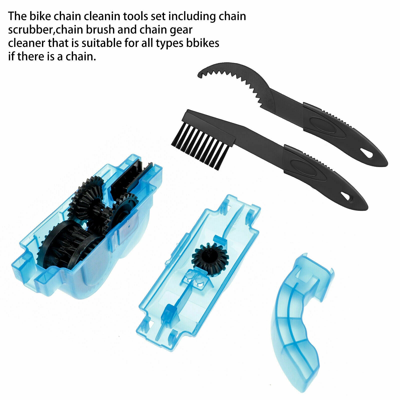 Bicycle Chain Cleaner Bike Wash Cleaning Tool Cycling Scrubber Brushes Wheel Kit