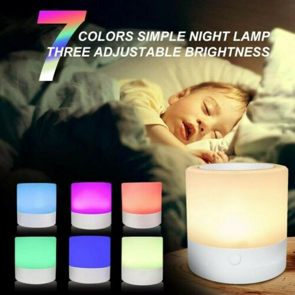 Smart Bedside Table Lamp LED Night Light Dimmable Touch Control USB Rechargeable