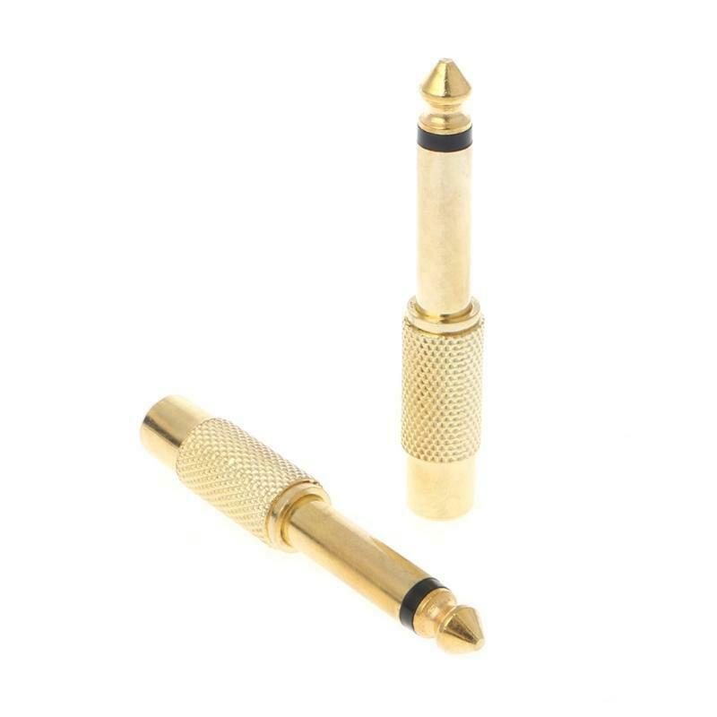 2 Pcs 6.35mm 1/4" Mono Male Jack To RCA Female Plug Audio Adapter Cable