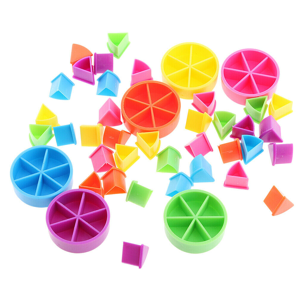 42pcs Assorted Math Fractions Games Pieces Kids Home Teaching Tool or Craft