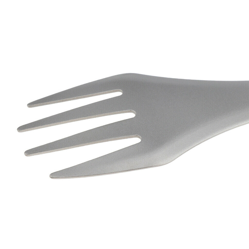 Camping Titanium Spork Fork Spoon Backpacking Cutlery 2 in 1 Titanium Color