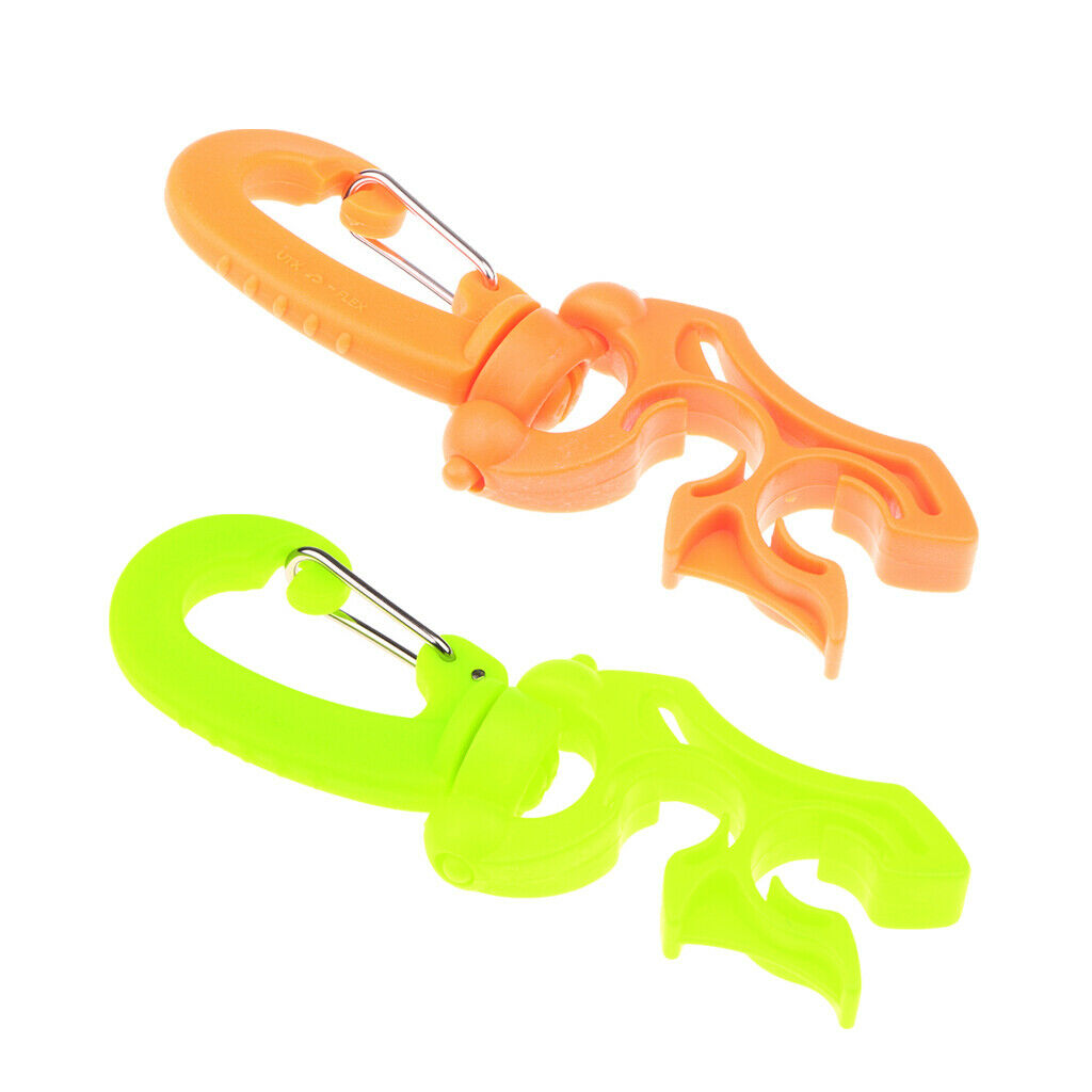 2 Units of Diving Hose Support Buckles Made of Orange And Yellow Silicone