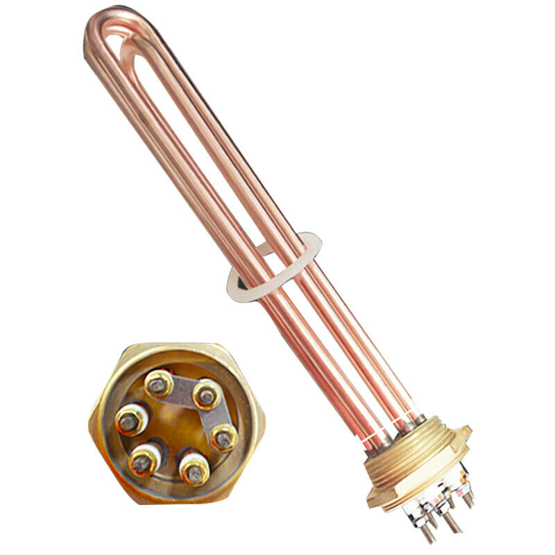 Threaded Electric Water Tank Heating Tube Copper M47 DN40 Heated Pipe 220V 9KW