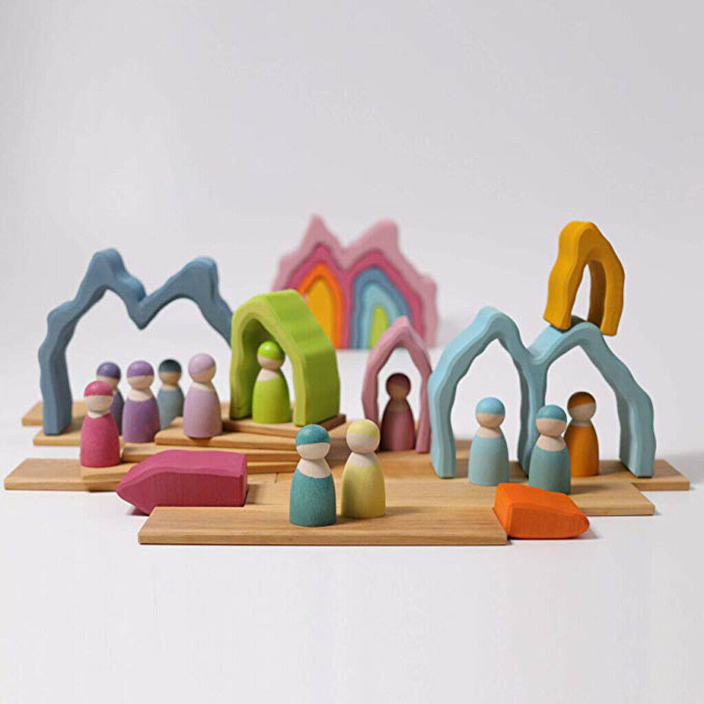 Colorful Stacking Blocks Jigsaw Puzzle DIY Learning IQ Game Present House
