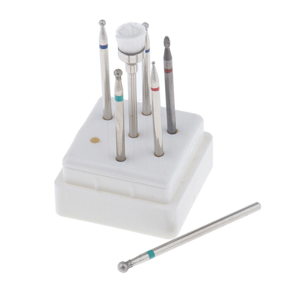 6Pcs Professional Cuticle Clean Nail Drill Bits, Tungsten Nail File Drill Bits