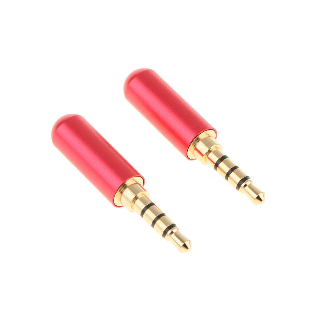 2 Piece 3.5mm Jack MaleTo RCA Adapter Audio Earphone Jack Connector Red