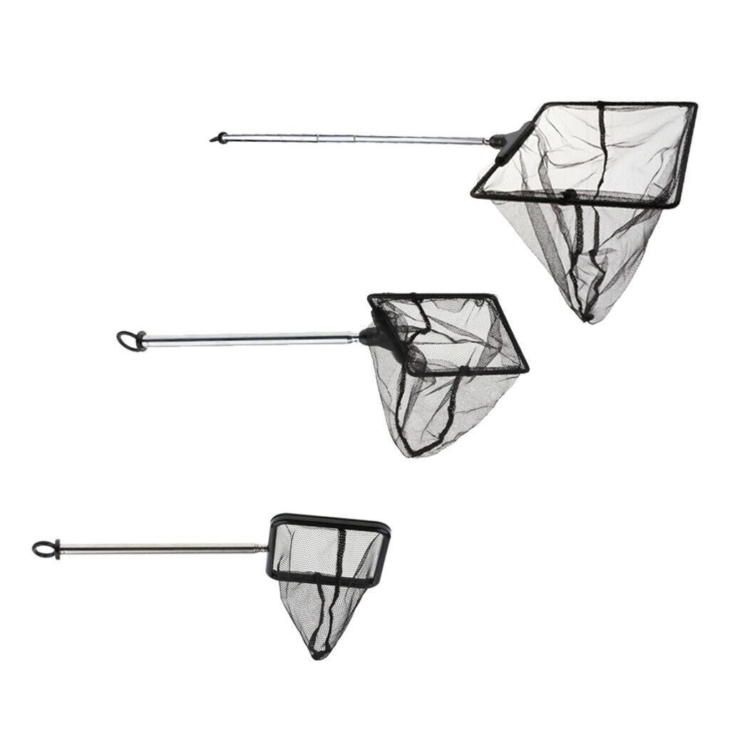 Pack Of 2 Fishing Net Extendable Durable Landing Net For Fish Tank Ponds, S & L