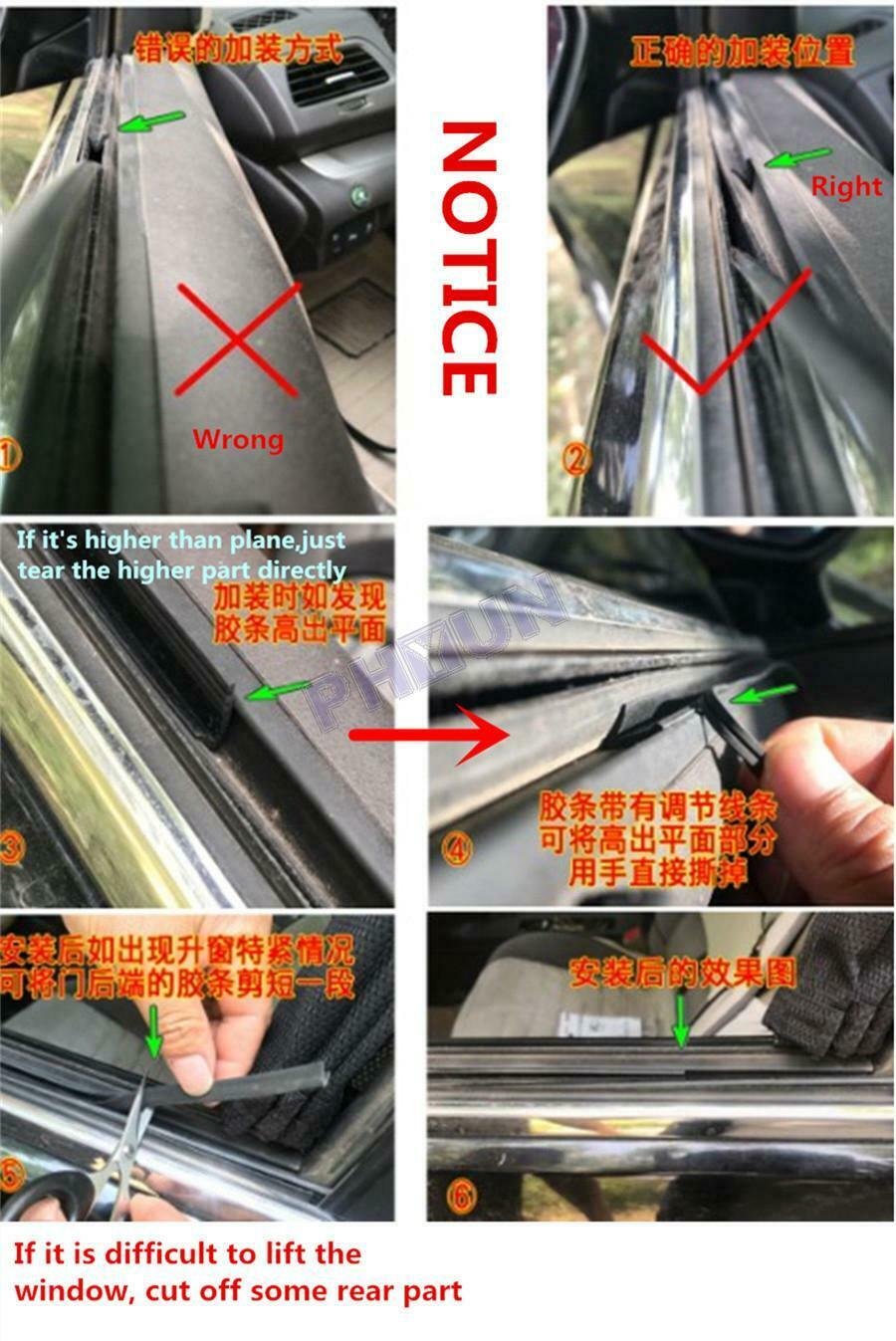 26FT Car Window Door Sealed Strips V Type Weatherstrip Black Rubber Universal
