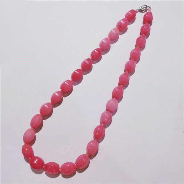 1 Strand 14x10mm Pink Malay Jade Faceted Lantern Beads Handmade Necklace HH9193