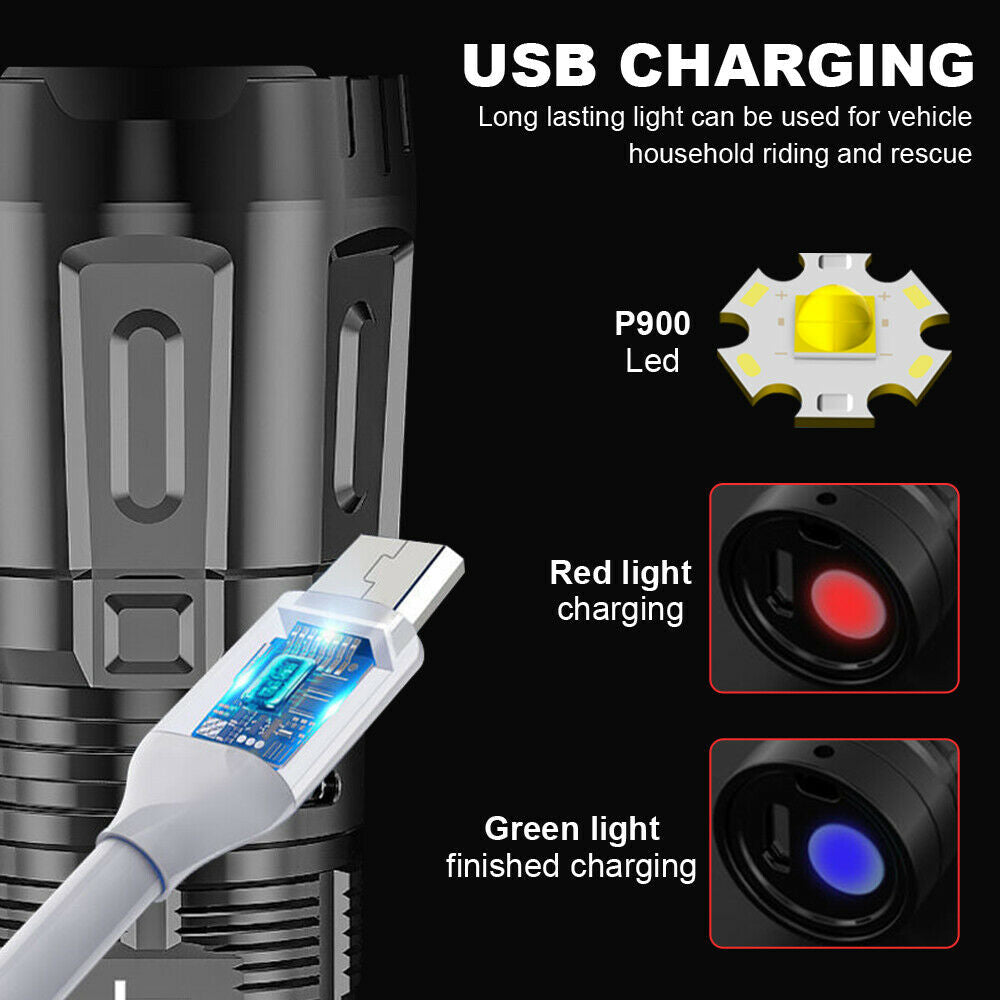 Portable Mini LED Light USB Rechargeable Flashlight High Brightness for Camping