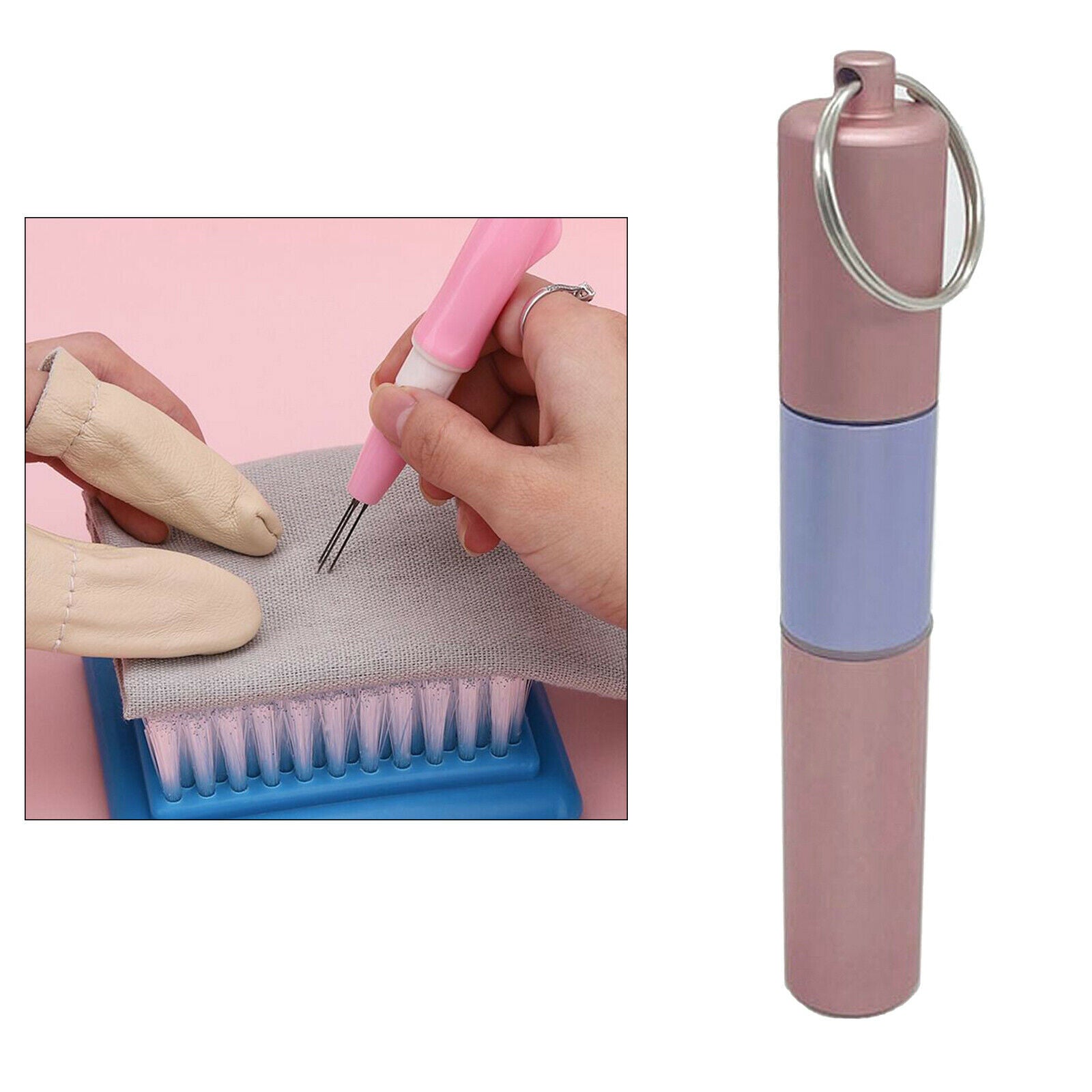 DIY Felting Needle Handle with 6 Needles Wool Embroidery Sewing Weaving Tool