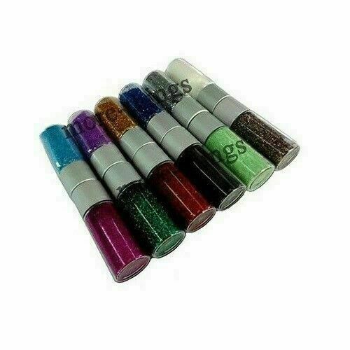 12 glitter decoration nail art powder dust bottle S052