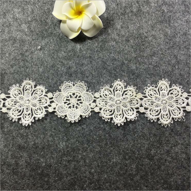 6 Yards mixed Flowers Lace embroidery Decorative Wedding clothing accesories