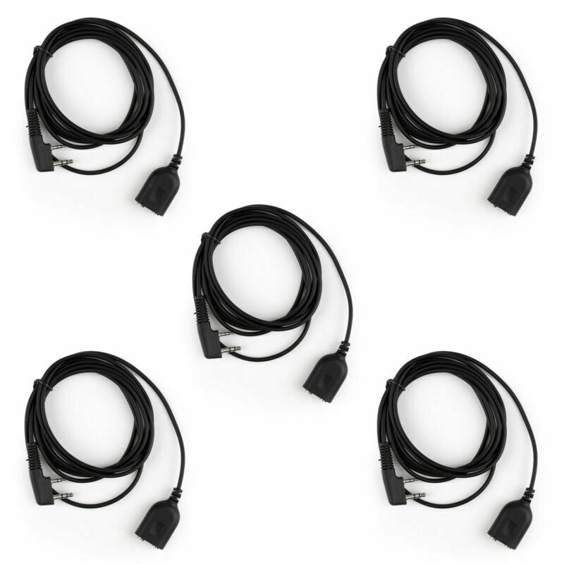 5x 2Pin Extension Cable For Radio Earpiece Speaker Mic Kenwood Baofeng 2m