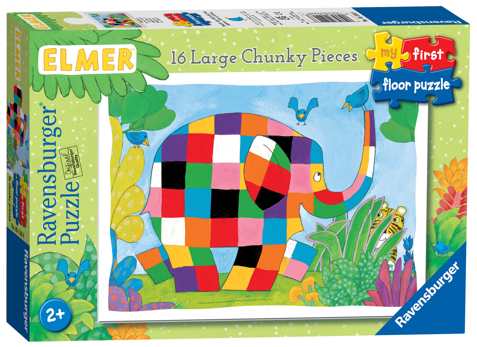 05116 Ravensburger Elmer the Elephant My First Floor Jigsaw Puzzle 16pc Age 24m+