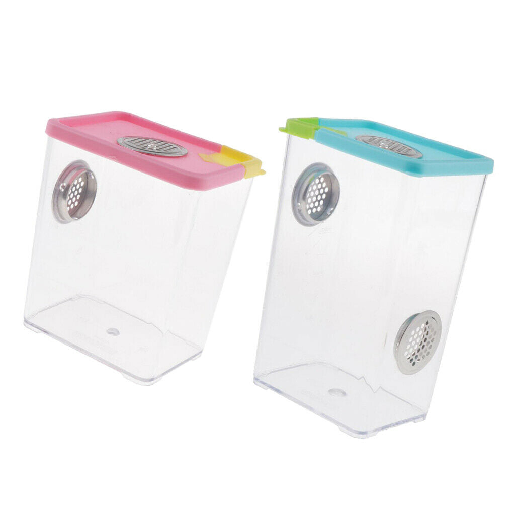 Set of 2 Plastic Plastic Reptile Spider Incubation Box Habitat Hatchery