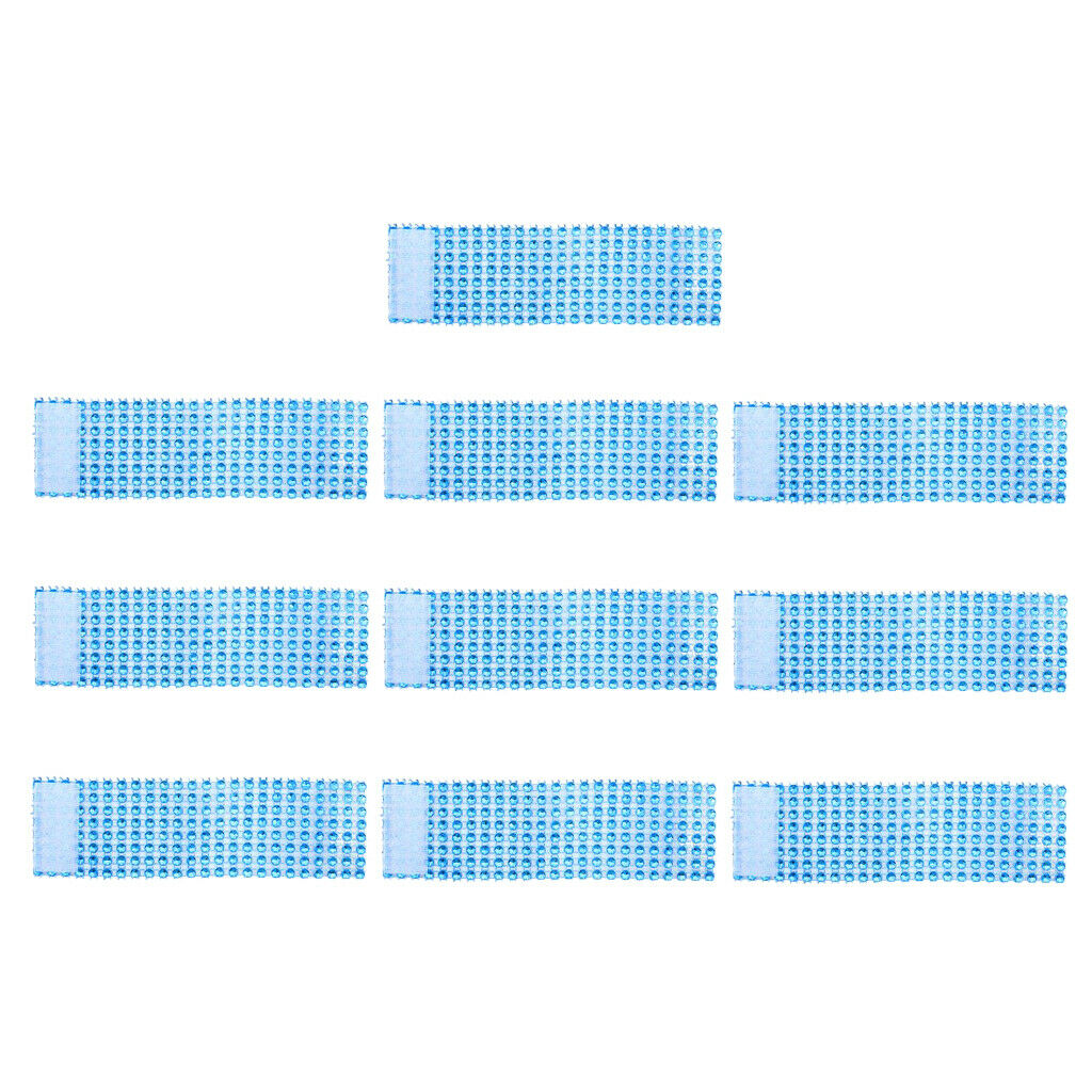 10PCS crystal rhinestone napkin ring holder self-adhesive wrap band blue