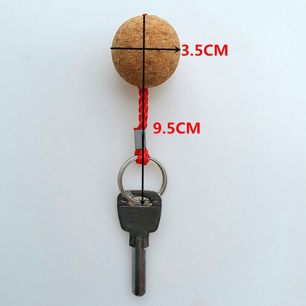 Safety 35mm Floating Cork Keyring Single Ball Key Ring Keychain Marine Sailing