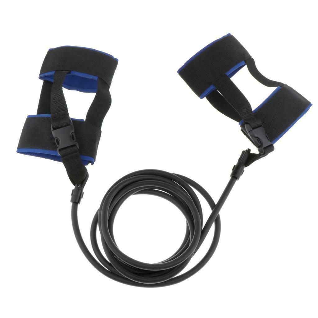 Stationary Swimmer Training Ankle Strap Swim Lap Training Belt Black