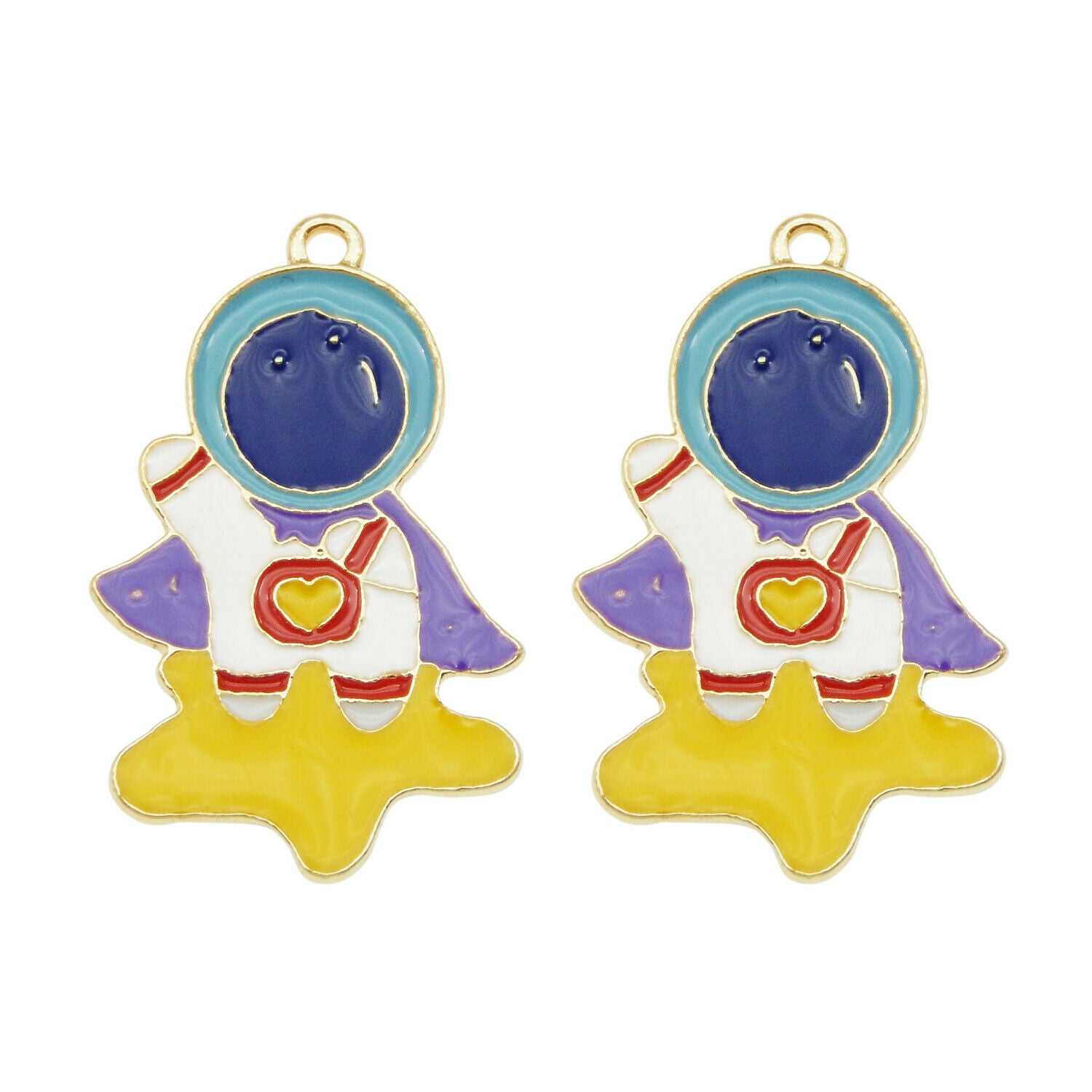 Wholesale 32x21mm Enamel Astronaut Pendant Charms for Necklace Bracelet 8pc/Pack