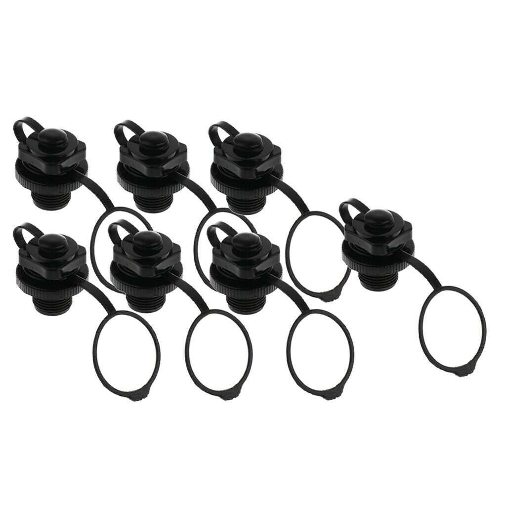 7x Replacement Air Valve Caps For Inflatable Boat Raft Airbed Blocker Black