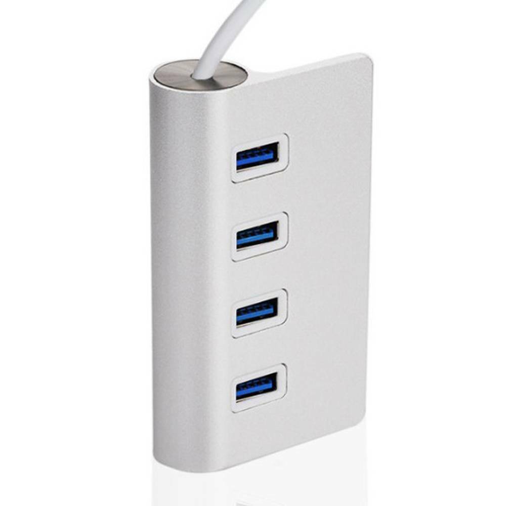 New 4-Port USB 3.0 Hub Adapter for PC Laptop Notebook Desktop Portable Durable!