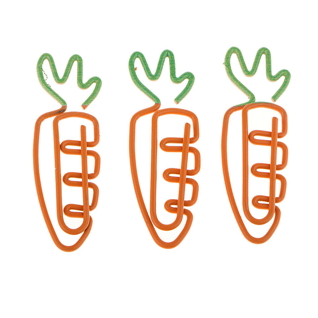 20pcs Carrot Shape Metal Paper Clips File Photo Clips Office School Supplies