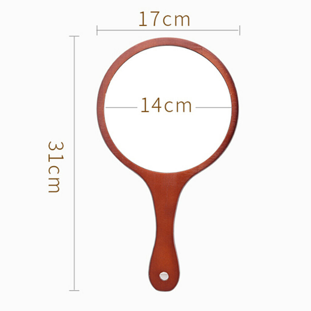 2 Pcs Durable Wooden Hand Held Mirror For Women Makeup Tattoo Beauty Tools
